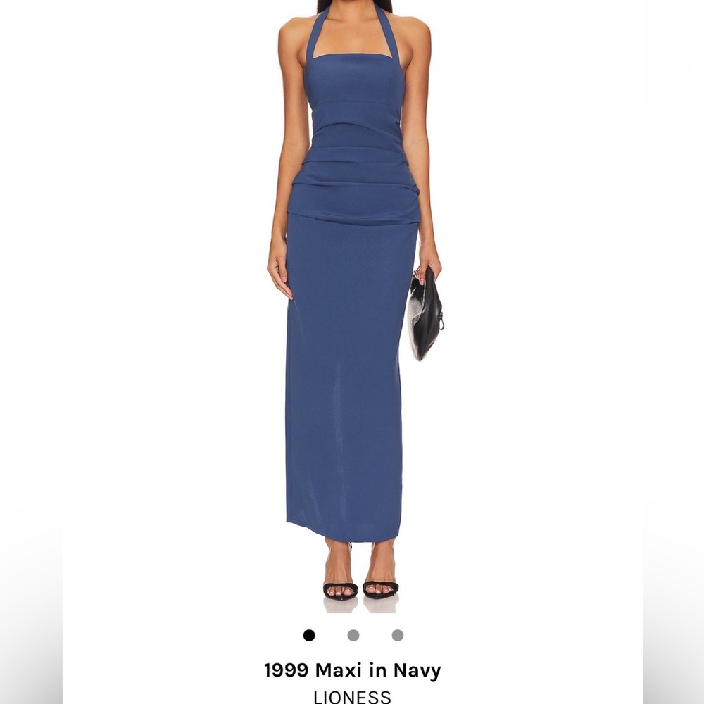 Lioness (from revolve) slate blue/grey maxi halter dress